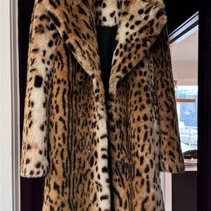 Kendall & Kylie Leopard-Print Faux Fur Coat in Brown & Black